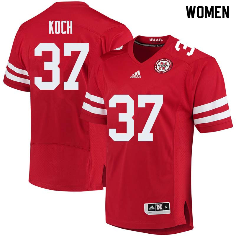 Women #37 Sam Koch Nebraska Cornhuskers College Football Jerseys Sale-Red - Click Image to Close
